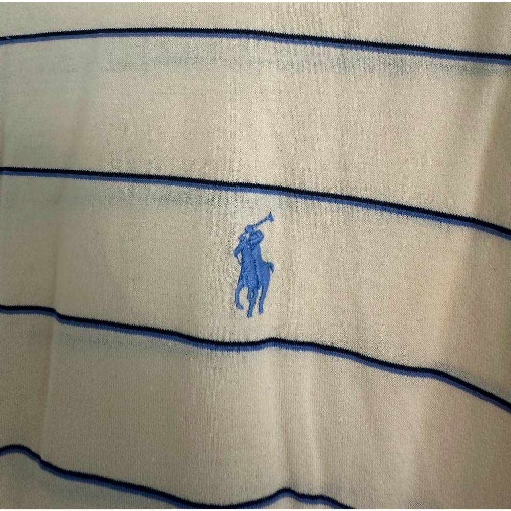 POLO GOLF Ralph Lauren Short Sleeve Golf Polo Yellow Blue Striped XL - Picture 2 of 5